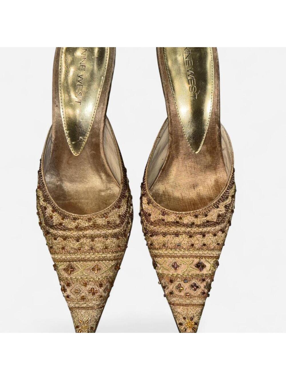 Nine West - Vintage pointed-toe beaded kitten heels.